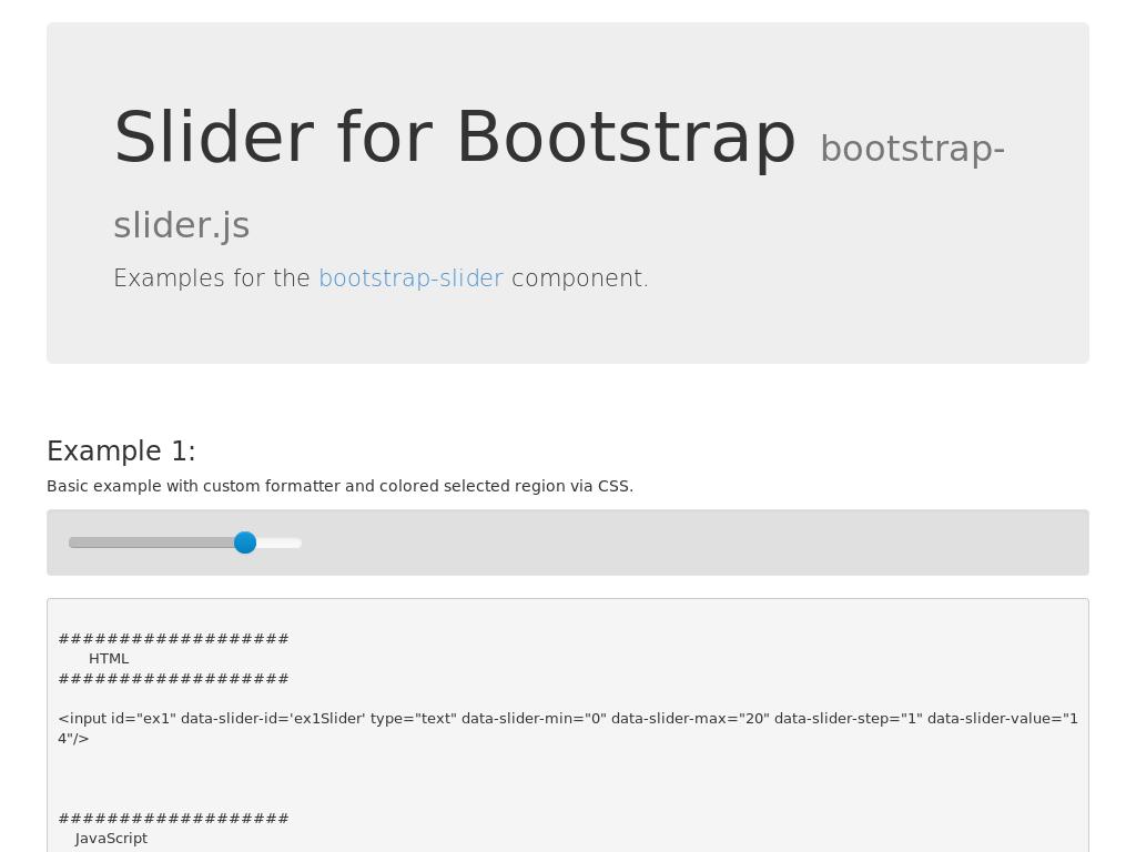 Bootstrap Slider - Улучшение