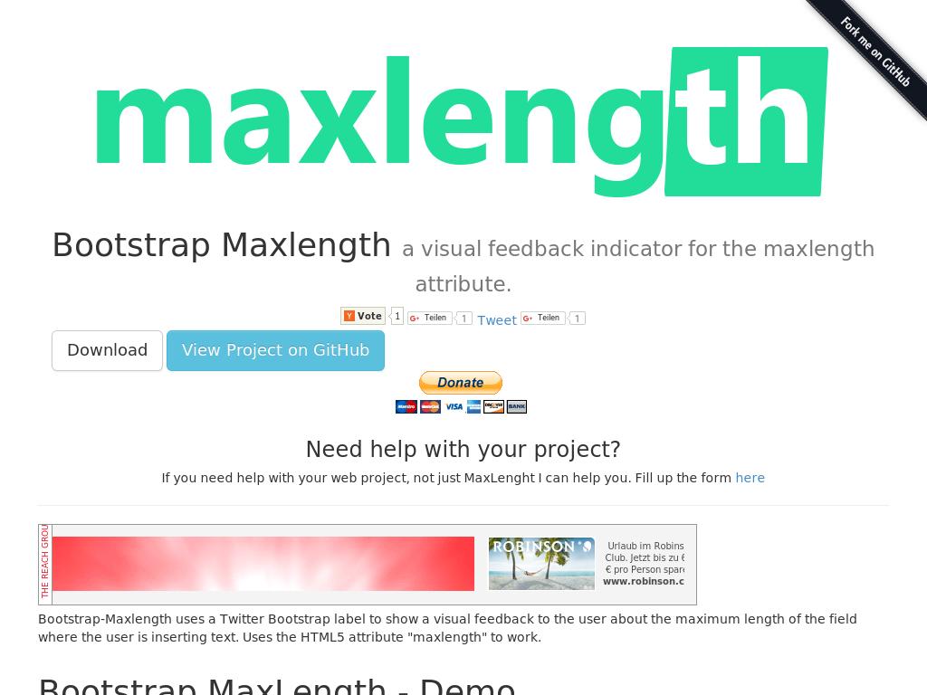 Bootstrap MaxLength - Улучшение