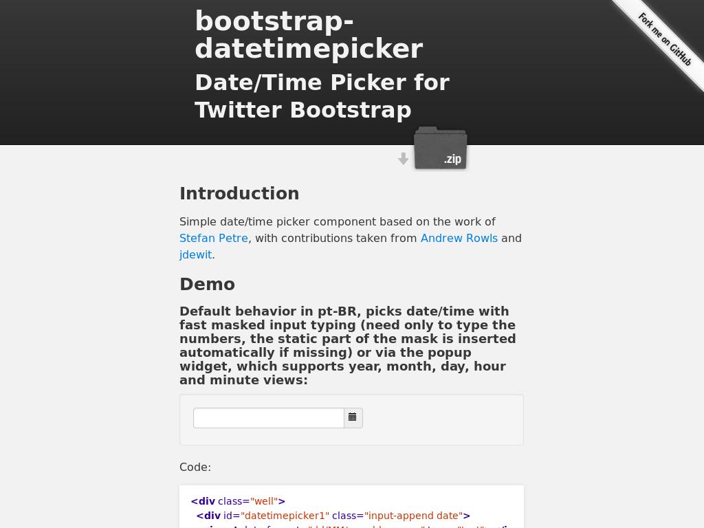 Плагин добавления даты и времени в поля input для Bootstrap 3, простая установка и использование на сайте.