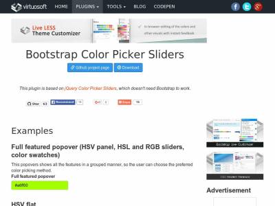 Bootstrap Color Picker Sliders