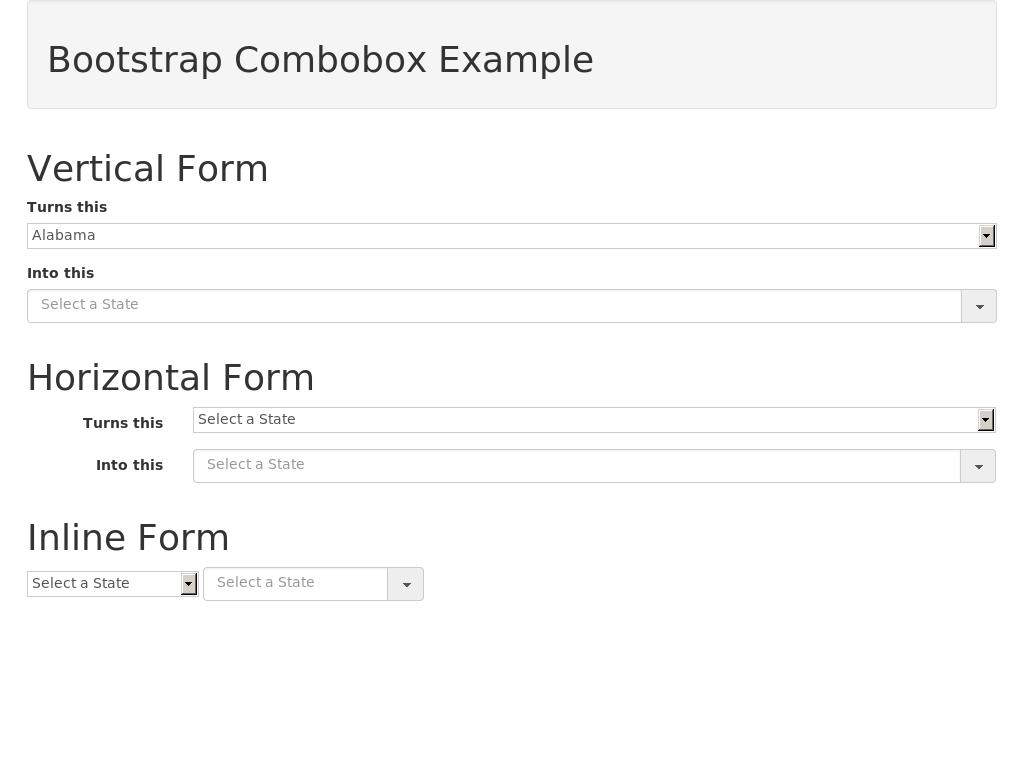 Bootstrap Combobox - Улучшение