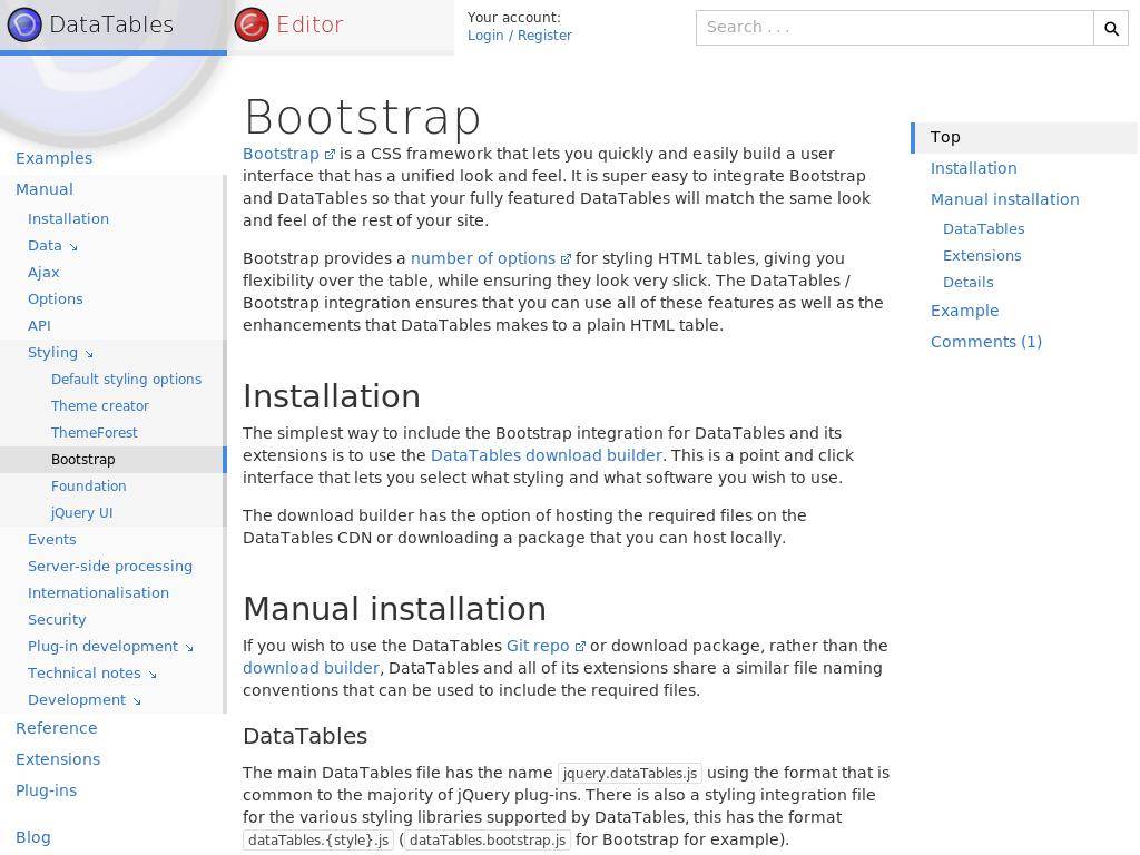 Плагин с помощью которого можно сделать мощьную таблицу с поиском и навигацией, созданы инструменты для работы с таблицами Bootstrap, 3 и 4 версий.