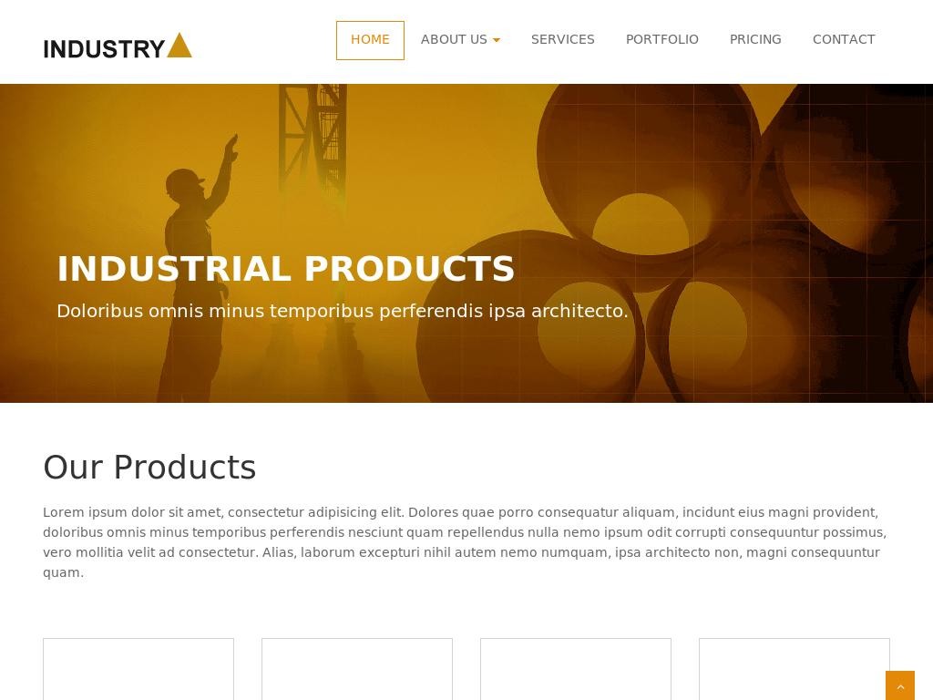 Шаблон для индустриального сайта, адаптивный дизайн страниц на плагине Bootstrap 3.3.1, можете скачать бесплатно.