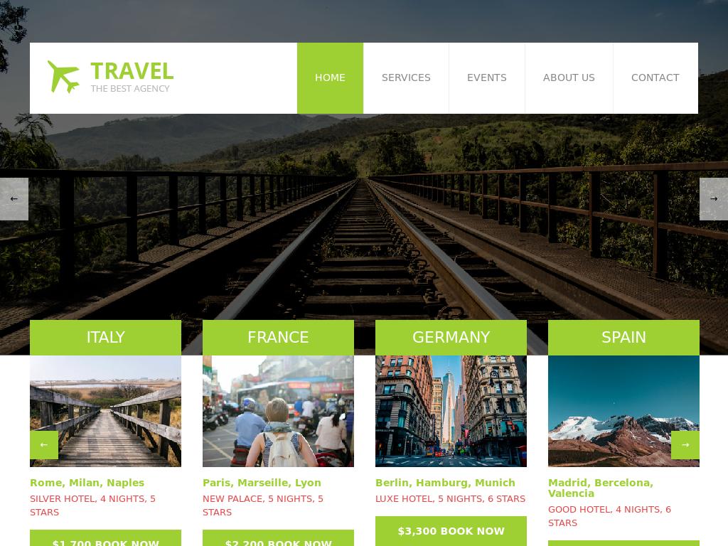 Адаптивный туристический шаблон Bootstrap 3, состоит из нескольких готовых страниц для установки на сайт, скачайте бесплатно.