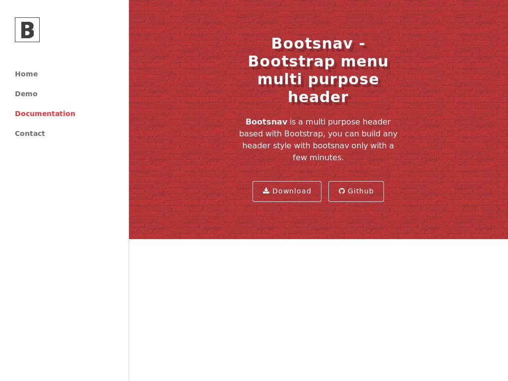 Хороший Bootstrap плагин для меню с различными функциональными возможностями, дополнением анимацией и множеством готовых демо примеров.