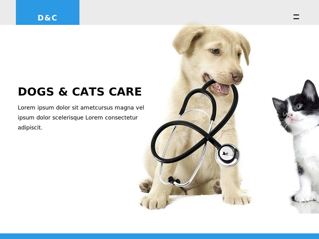 Шаблон клиники животных, кошек и собак, HTML страница с адаптивной вёрсткой Bootstrap 3 и плагинами: FlexSlider, FancyBox, Animate, Retina.