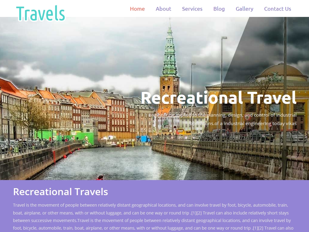 Туристический шаблон для сайта, 7 готовых HTML страниц с сеткой Bootstrap 3, плагины: Chocolat, SwipeBox, Easing, ResponsiveSlides.