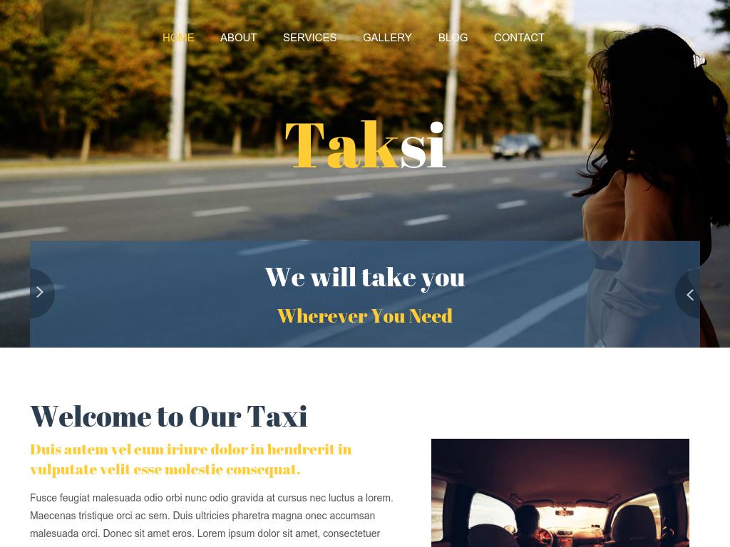 Шаблон для транспортной компании такси, адаптивная вёрстка Bootstrap 3, 7 HTML страниц, плагины: Swipebox, Easing, ResponsiveSlides.