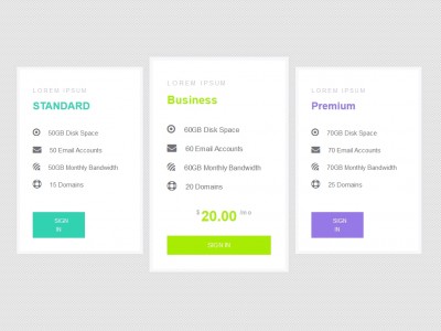 Pricing Table Transition Effect