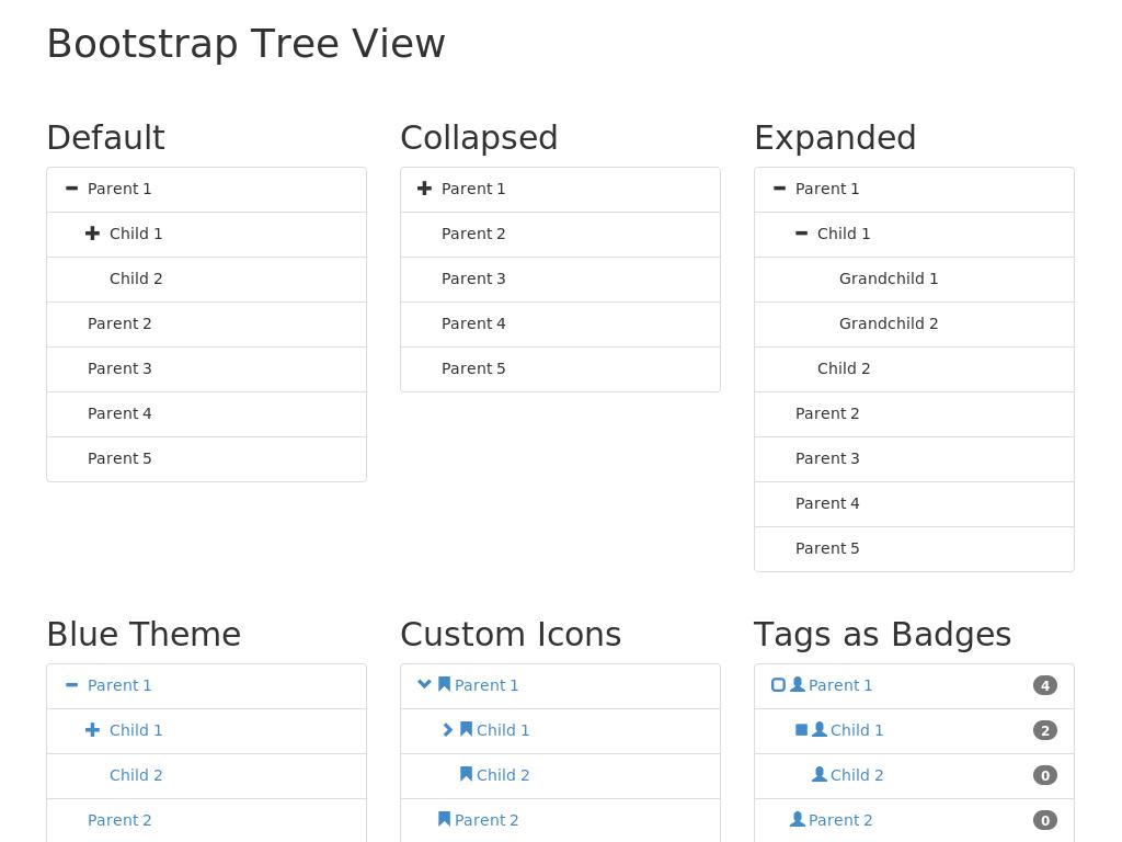 Bootstrap Tree View - Улучшение