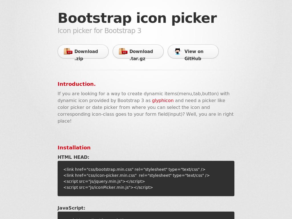 Плагин Bootstrap 3 для быстрого поиска иконок Glyphicons и использования базовых имён при добавлении на сайт.
