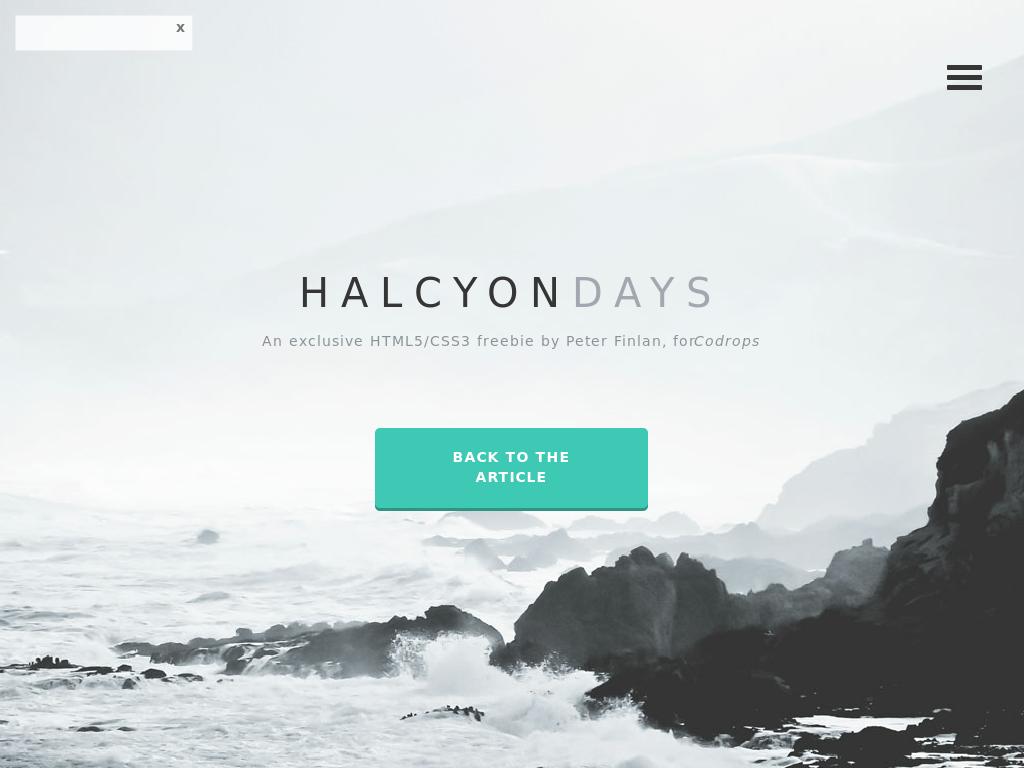 Halcyon Days - Лендинг