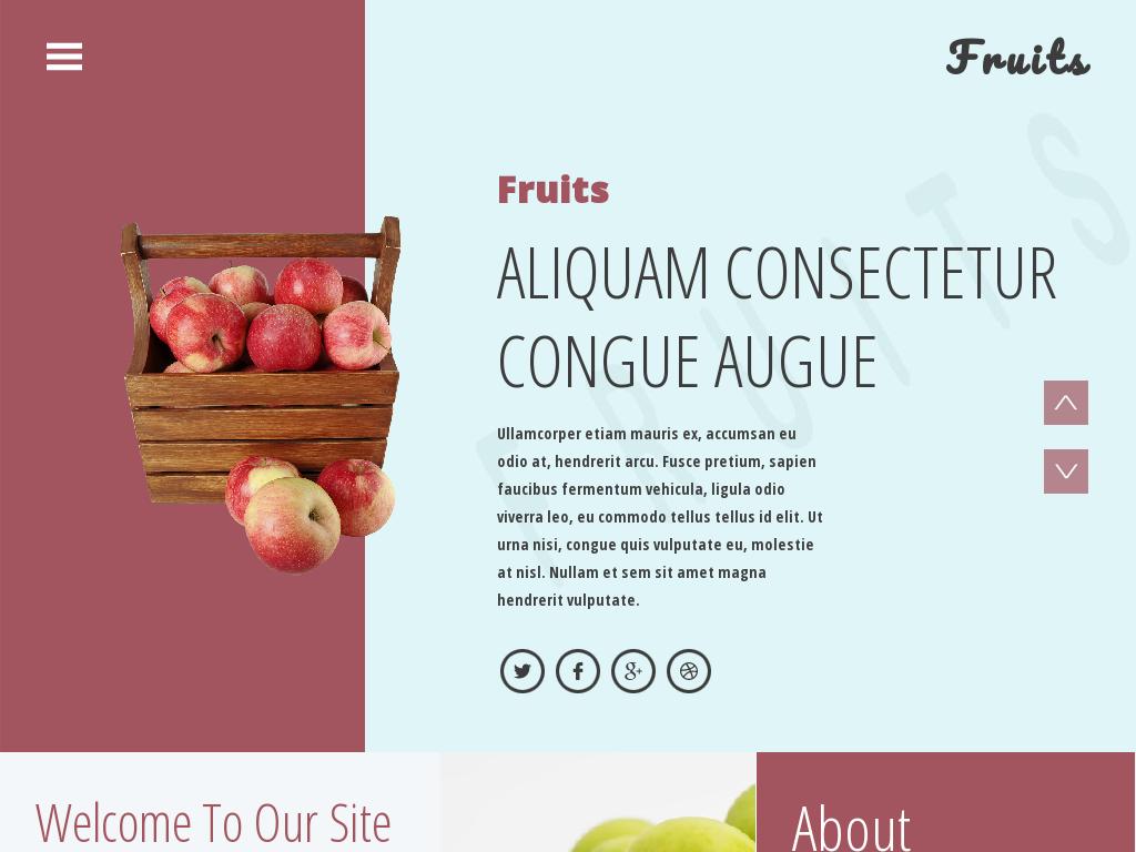 Шаблон для сайта на тему сада, огорода или дачи на котором можно демонстрировать фрукты и овощи, для этого сделаны 7 HTML страниц на Bootstrap 3.