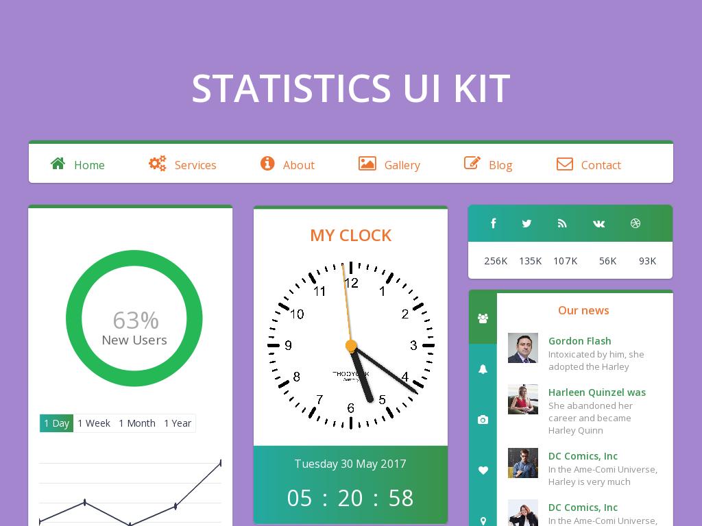 Statistics UI Kit - Лендинг