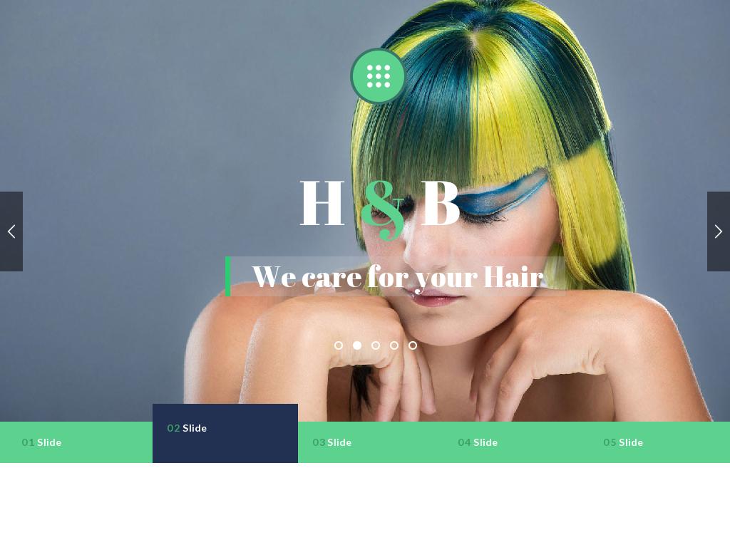 Адаптивный шаблон для сайта модных причёсок, парикмахерской или салона макияжа, HTML страница лендинг с дизайном анимированных компонентов вёрстки Bootstrap 3.
