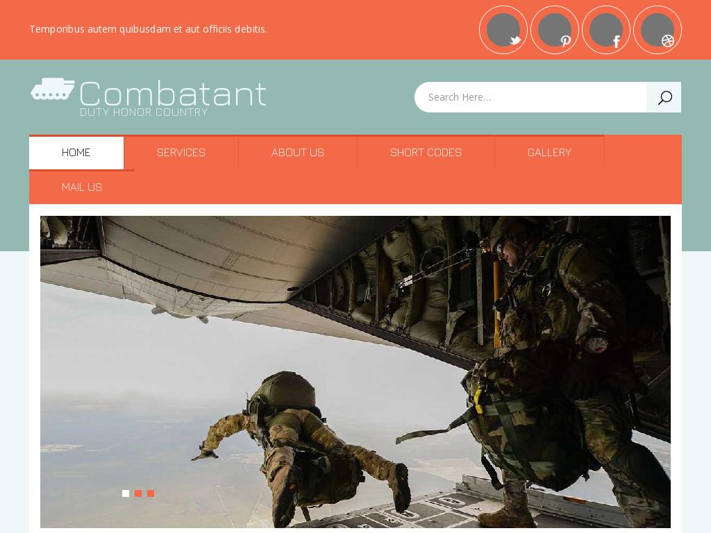 Армейский шаблон на военную тему для сайта, сделано 7 HTML страниц с готовыми компонентами страниц на отзывчивой вёрстке Bootstrap 3.