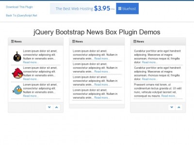 jQuery Bootstrap 3 News Box