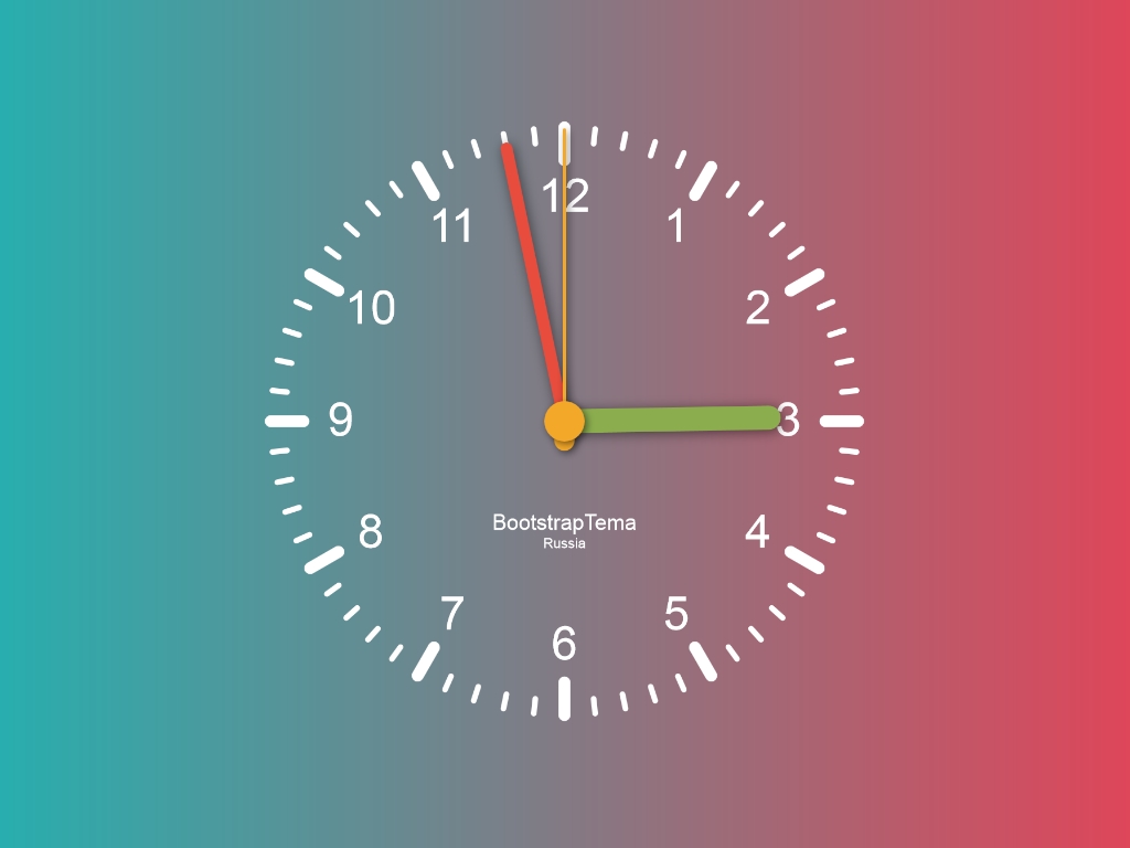 Красивые адаптивные часы круглой формы с возможностью изменения цветов дизайна часов, часики могут помещаться в разметку Bootstrap и красоваться на сайте.