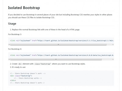 Isolated Bootstrap