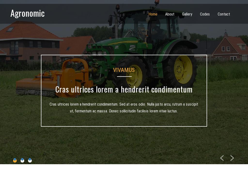 Садовое хозяйство или организация фермерского хозяйства может использовать этот адаптивный шаблон на разметке вёрстки Bootstrap 3 для своего сайта.