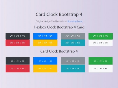 Card Clock Bootstrap 4