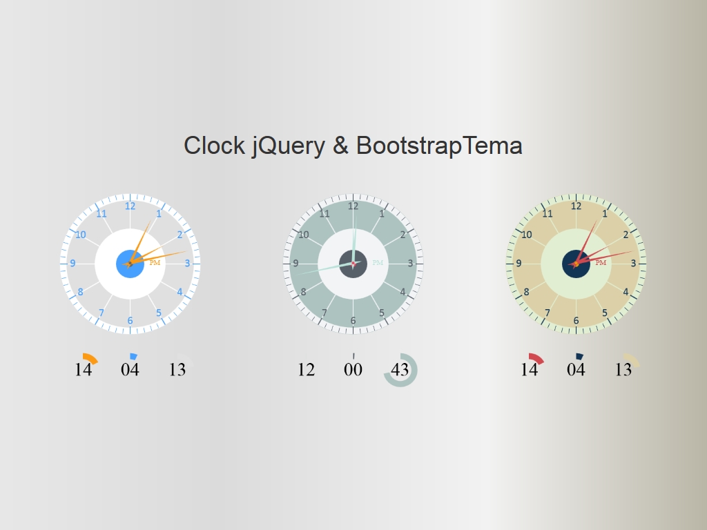 jQuery часики с оригинальным дизайном для сайта, настройки цвета часов и управление началом отсчёта времени, внесены изменения для работы с подключенным Bootstrap.