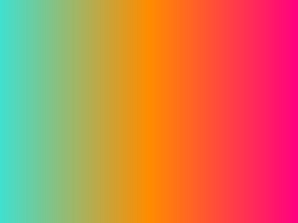 Яркий CSS градиент комбинируется из цветов #40E0D0, #FF8C00 и #FF0080 готовый код можно получить для 4 направлений цвета.