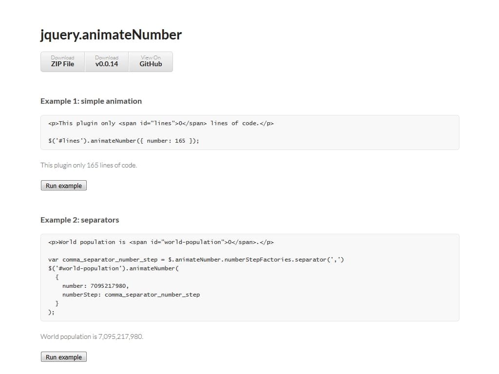 jQuery number animation plugin, добавляет свойство «number» и функцию шага в свойствах функции анимации, может использоваться с Bootstrap.