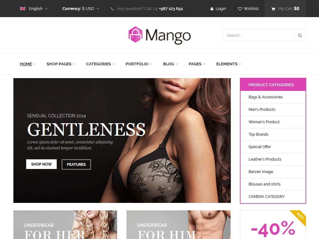 Mango - WordPress - Магазин