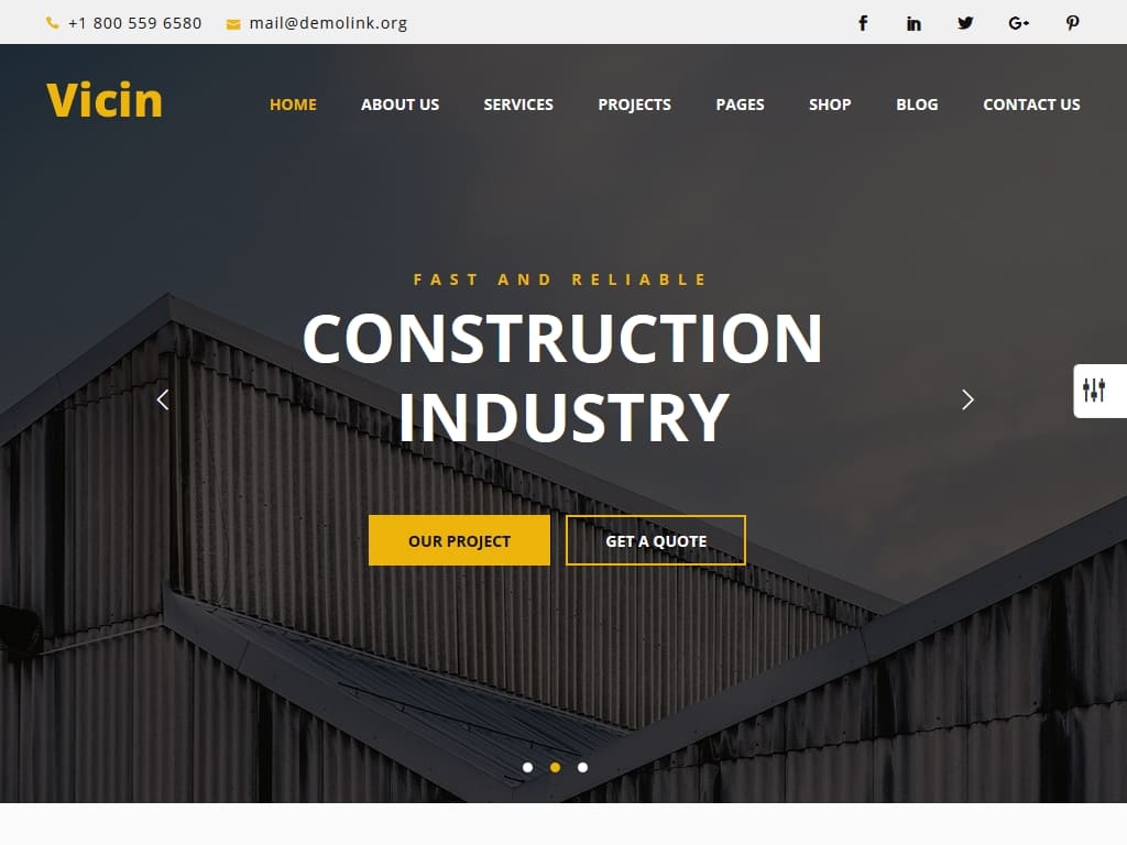 Бизнес шаблон для HTML, разработка специально для строительства, сантехники, строительных компаний и тех, которые предлагают строительные услуги.
