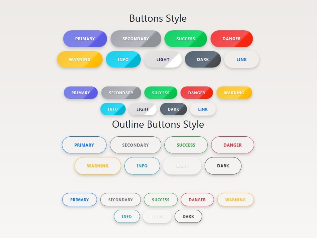 Красивые анимированные кнопки вид которых Вы можете заменить для Bootstrap 4, они переливаются анимацией градиента, что добавляет им привлекательности нажатия.