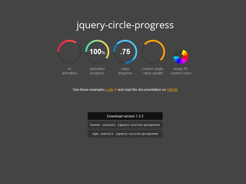 Плагин jQuery для добавления анимированных круглых индикаторов прогресса на страницы своего сайта, сделаны необходимые настройки функциональности.