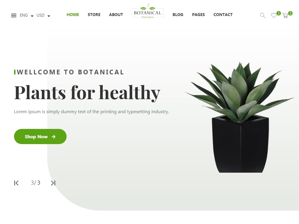 Responsive Bootstrap 4 Шаблон электронной коммерции - это адаптивный и идеальный пиксельный дизайн для садоводства, комнатных растений и ландшафтных веб-сайтов.