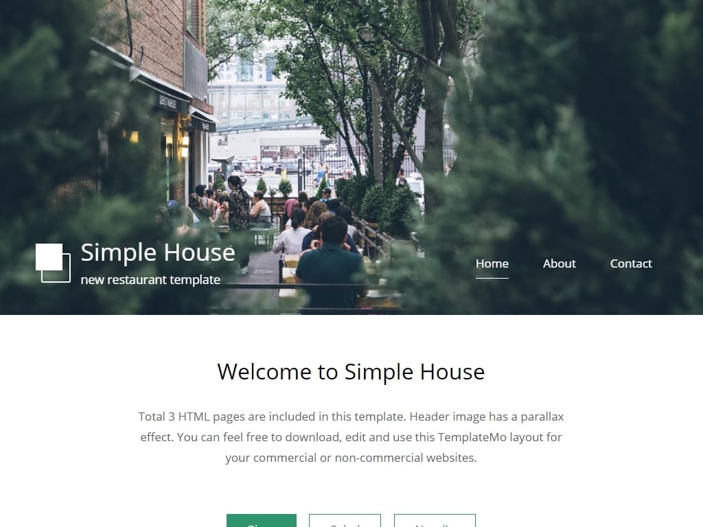 Легкий CSS шаблон для сайта вашего ресторана или кафе, настраиваемый адаптивный минимальный макет, 3 HTML страницы включены для различного содержания.