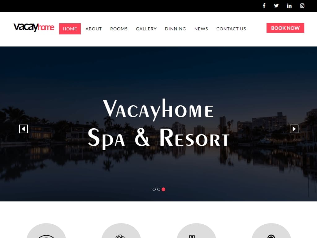 Бесплатный шаблон HTML5, специально созданный для сайтов любого роскошного отеля, мотеля или курортного объекта, для создания любого сайта, связанного с вашим туристическим бизнесом.