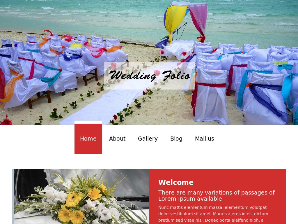 Шаблон для блога свадебных торжеств, состоит из готовых HTML страниц с вёрсткой Bootstrap 3, есть необходимые компоненты предоставления информации.