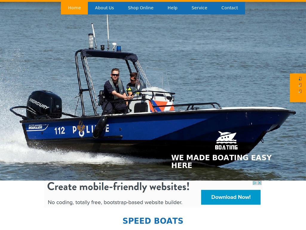 Шаблон Bootstrap 3 для сайта магазина по продаже моторных лодок и других плавучих средств, сделаны необходимые укомплектованные страницы.