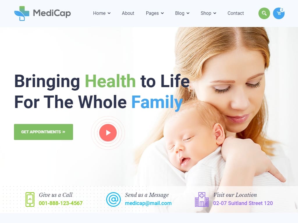 Шаблон клиники медицинского здравоохранения и ухода за беременными. Разработан на основе сетки и может быть легко преобразован в WordPress, Magento, Joomla и другие системы.
