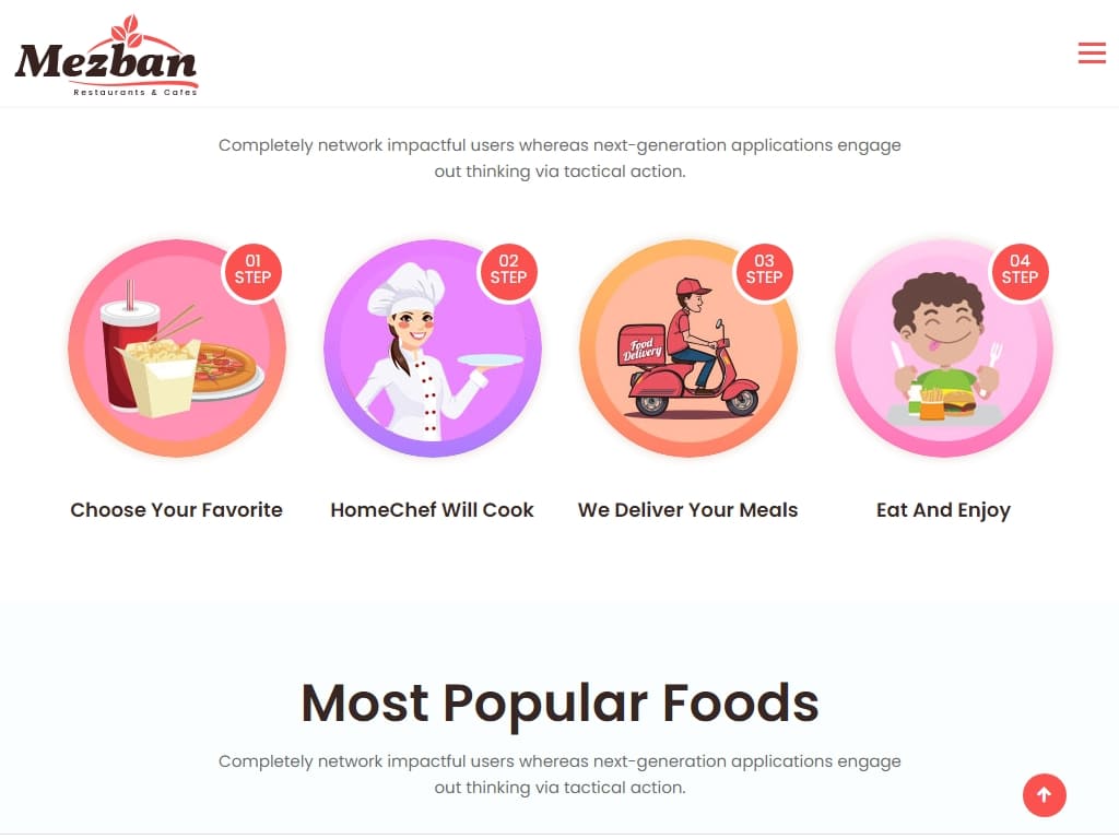 Шаблон для сайта доставки еды, блогера и ресторана. Полностью отзывчивый, современный, чистый, который идеально подходит для онлайн-заказа еды.