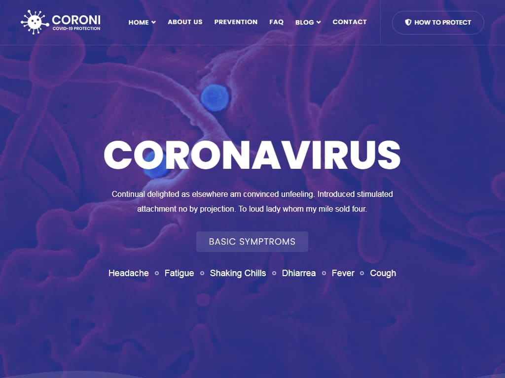 Адаптивный, быстрый и простой настраиваемый шаблон современной медицинской профилактики коронавируса, который включает более 15 действительных страниц HTML5 и 2 варианта домашней страницы.