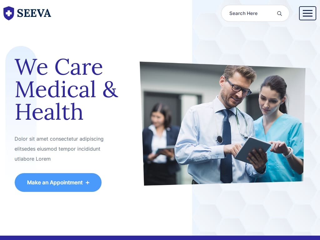 Современный HTML шаблон для медицинских услуг для сайтов медицины, больниц и клиник, структура основана на глубоких исследованиях в области медицинского обслуживания, врачей и здравоохранения.