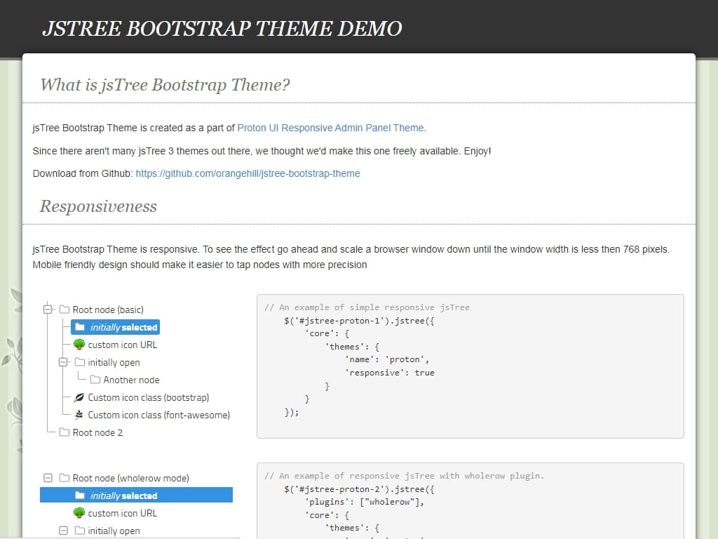 Древовидное представление для древовидных меню jQuery, может отображать деревья, анализируя HTML или JSON, и поддерживает AJAX, поддерживает темы, легко настраивается и работает с Bootstrap.