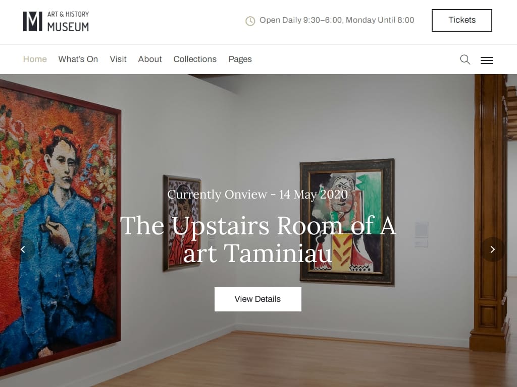 HTML шаблон музея и художественной галереи, созданный для некоммерческих сайтов, картинных галерей, сайтов выставок. HTML шаблон полностью отзывчив, поставляется с необходимыми функциями.