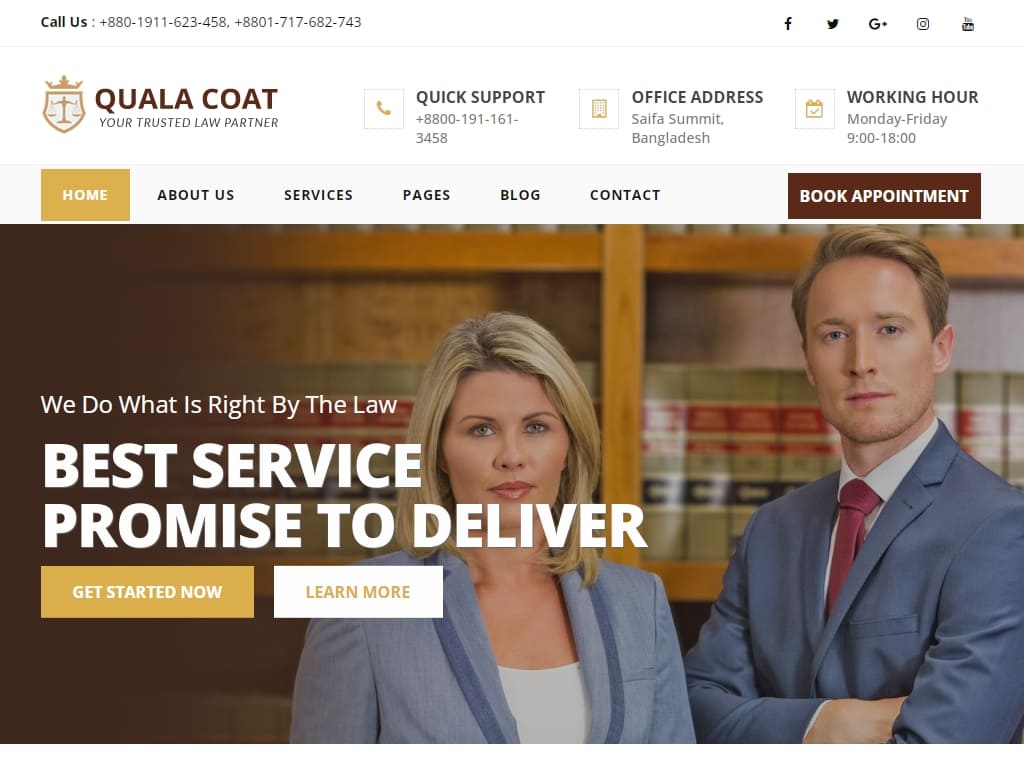 HTML5 шаблон, специально разработанный и разработанный для сайтов юридических фирм и юристов, шаблон содержит много готовых элементов и поможет вам подготовить сайт адвокатской конторы или юриста.