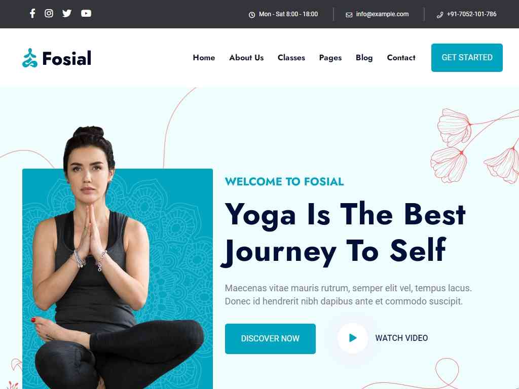 HTML шаблон для йоги и медитации, современный адаптивный HTML-шаблон, который идеально подходит для современных сайтов по йоге, фитнесу и образу жизни.