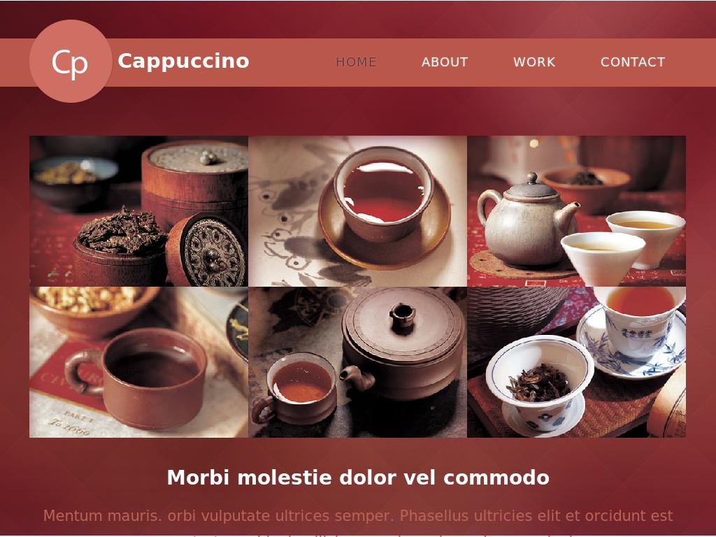Адаптивный шаблон блога о кофе Капучино, сделано 5 готовых HTML страниц на вёрстке Bootstrap 3, добавлены элементы дизайна для информировании о теме.