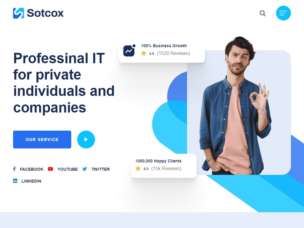 HTML шаблон для разработки программного обеспечения, технологической поддержки, цифровых услуг и многого другого. Три различных варианта дизайна главной страницы и 22 внутренних страницы.