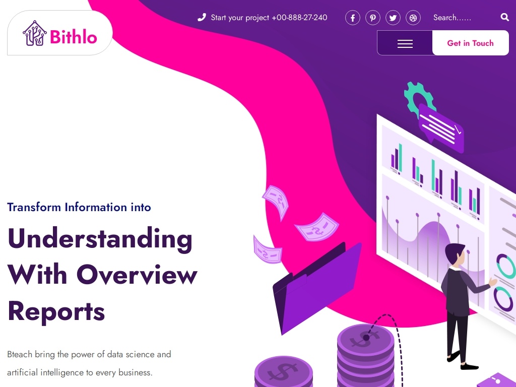 Многостраничный HTML шаблон для проектов в области науки о данных и искусственного интеллекта, созданный для всех проектов, связанных с наукой о данных и искусственным интеллектом.
