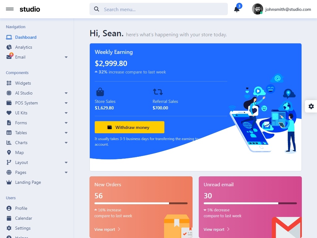 Премиальный и полностью адаптивный шаблон административной панели Bootstrap 5. HTML Gulp + Стартовая версия, Laravel 12.x и Vite + Стартовая версия, Gulp с livereload + поддержка SCSS.
