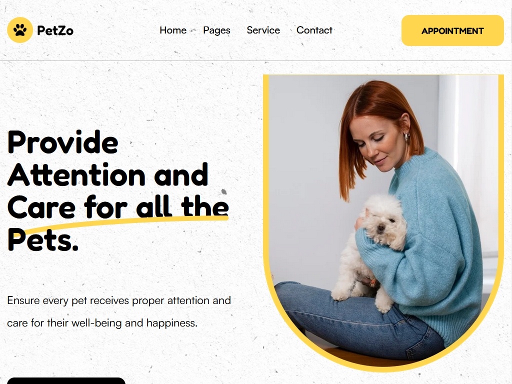 HTML шаблон для ветеринарии и ухода за домашними животными с современным адаптивным дизайном. Это будет идеальный вариант для сайта по уходу за животными, приютам и соответствующим сайтам.